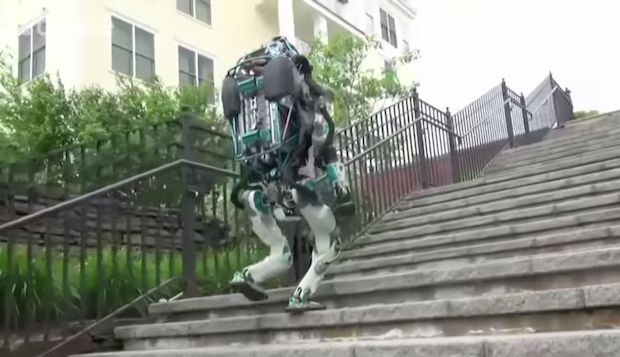 Boston Dynamics' Atlas humanoid robot climbing stairs