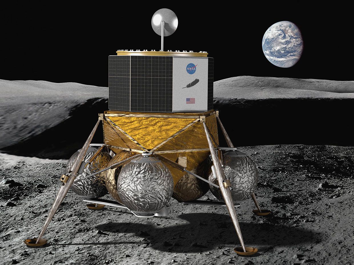 Самый большой космический аппарат. Blue Moon Lunar Lander. Blue Origin NASA. Blue Moon NASA. Miniature Eagle Moon Lander.