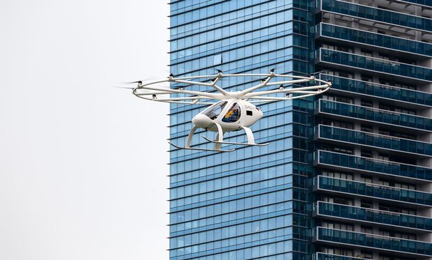 Image of the Volocopter in flight