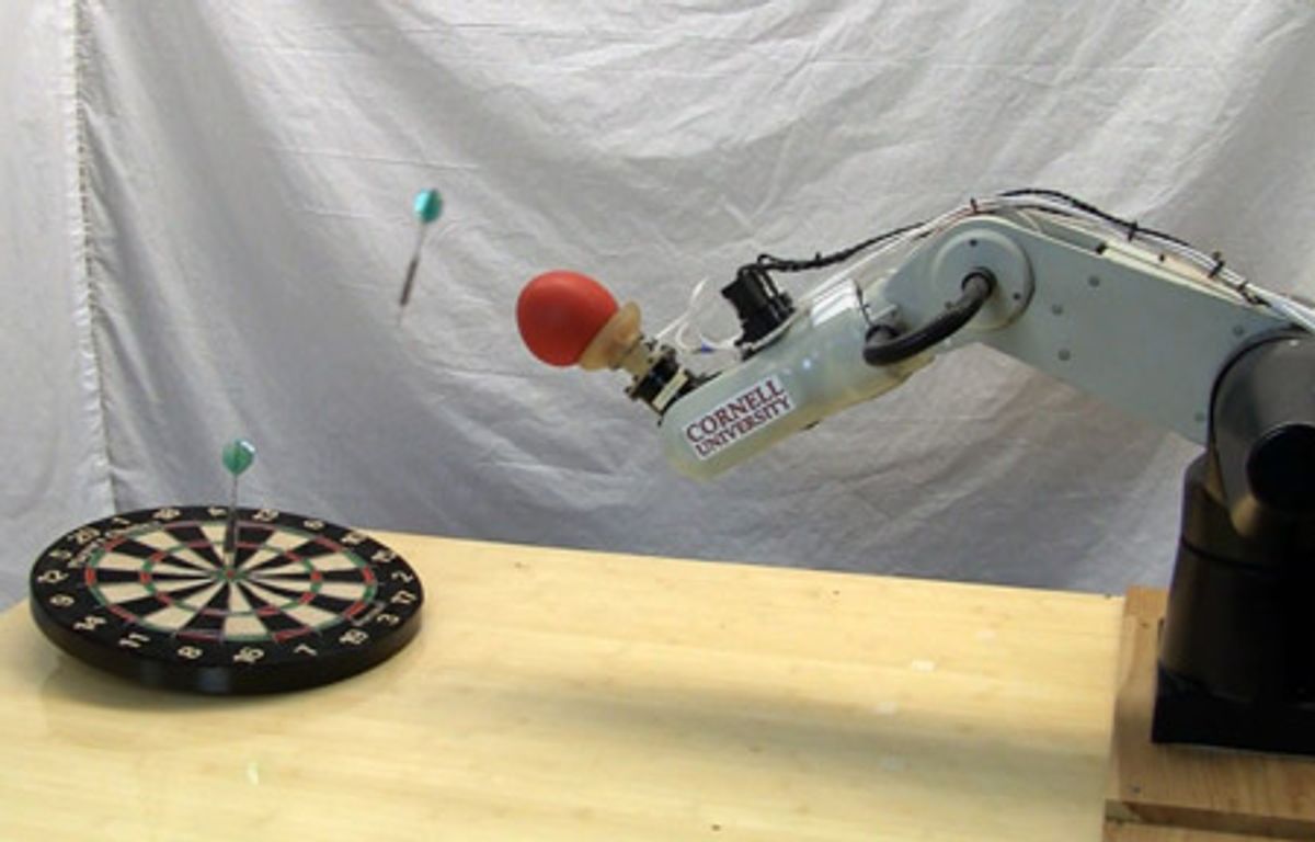Jamming Robot Gripper Learns to Throw Stuff, Humans Surrender