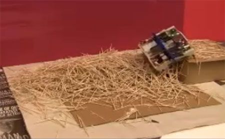 Robot Builds Ramp by Randomly Flinging 3,600 Toothpicks