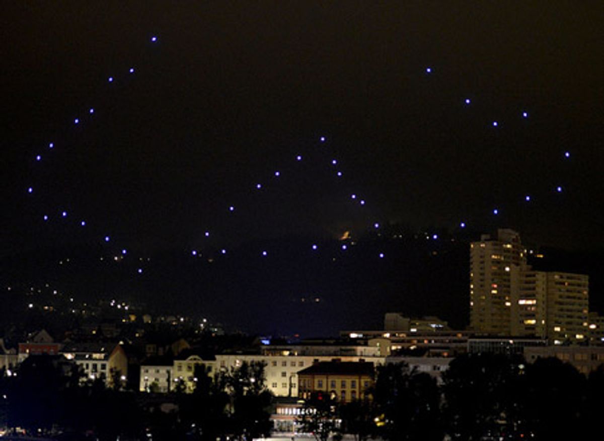 Fifty Quadrotors Put on Glowing Sky Show in Austria