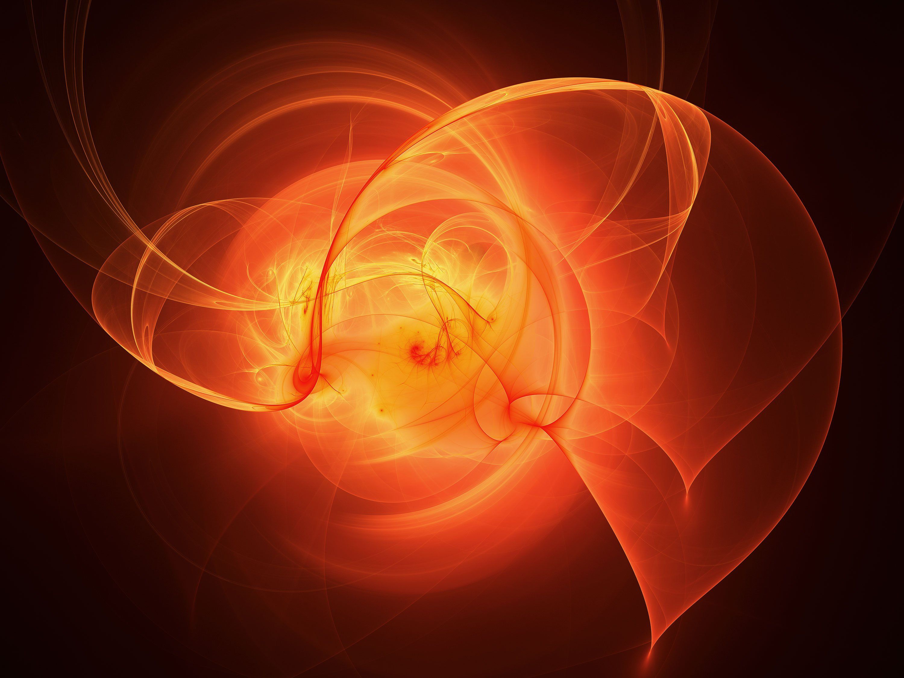 gassy swirl of orange and red against a dark background
