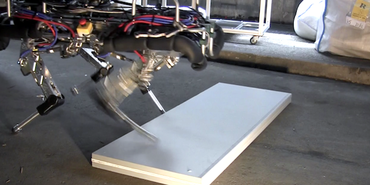 HyQ Quadruped Robot Learns to Avoid Stumbles, Visits London
