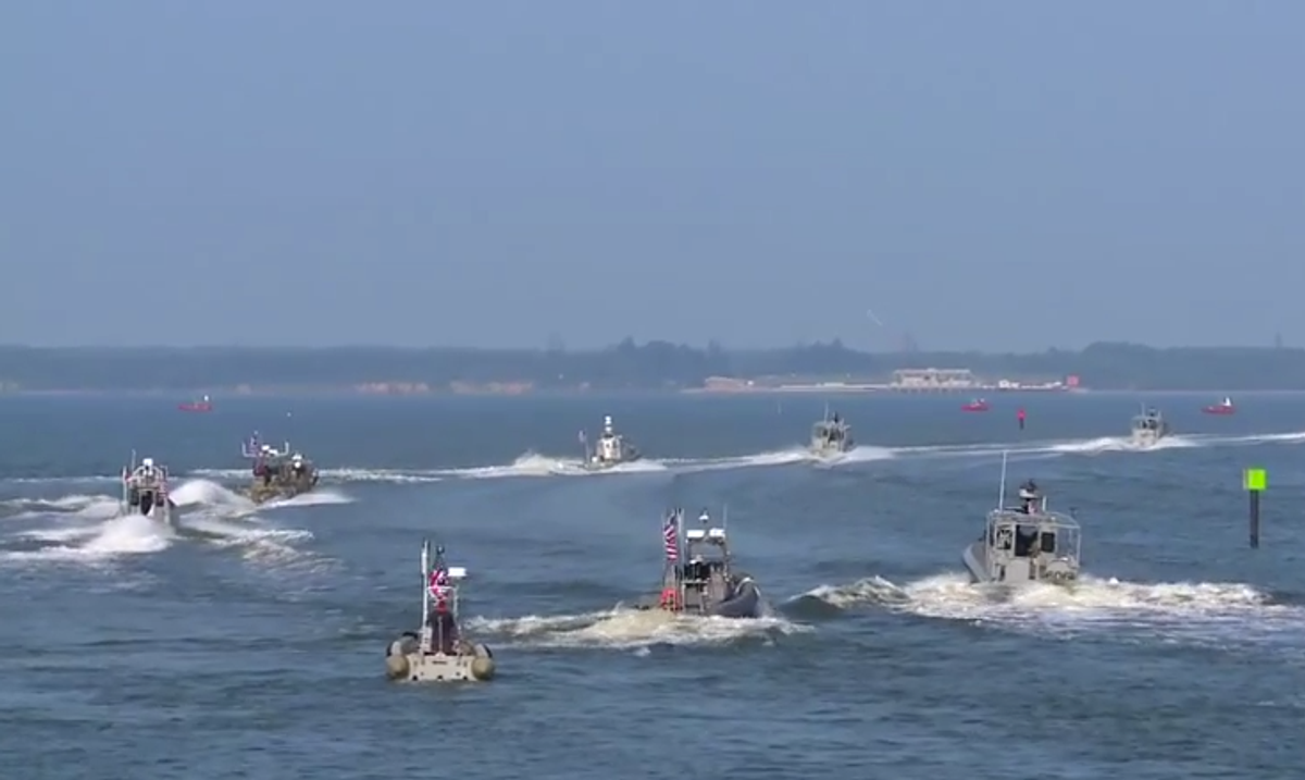 U.S. Navy Tests Robot Boat Swarm to Overwhelm Enemies