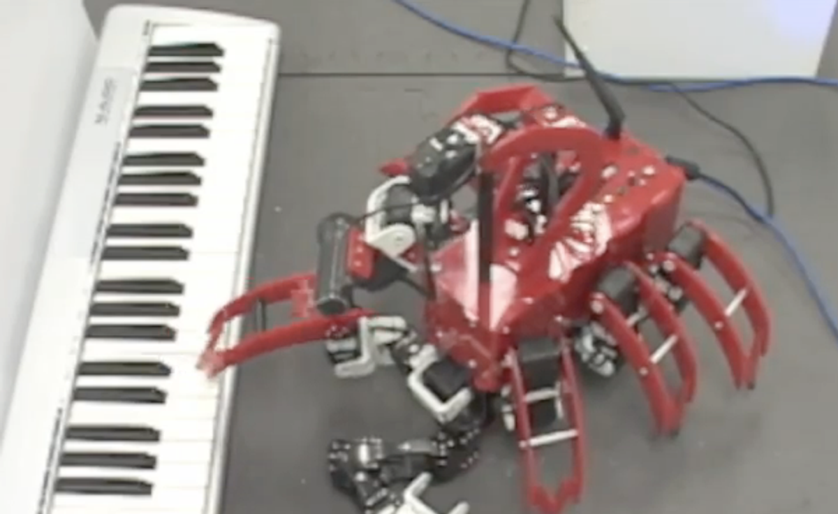 Hexapod Robot Plays Beethoven