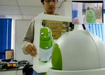 Qbo Robot Figures Out Mirror Trick, Can Now Hit On Other Qbos