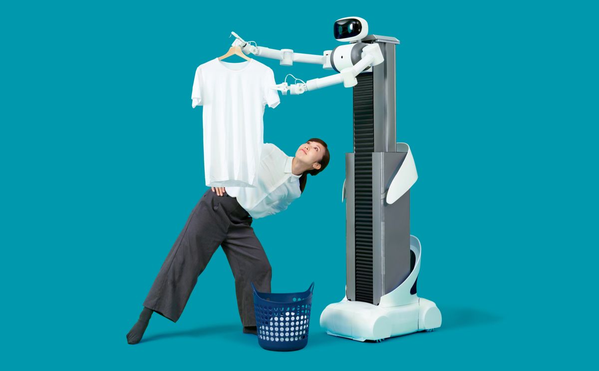 In Japan, you'll be able to rent a home robot that someone else occasionally inhabits to fold your clothes