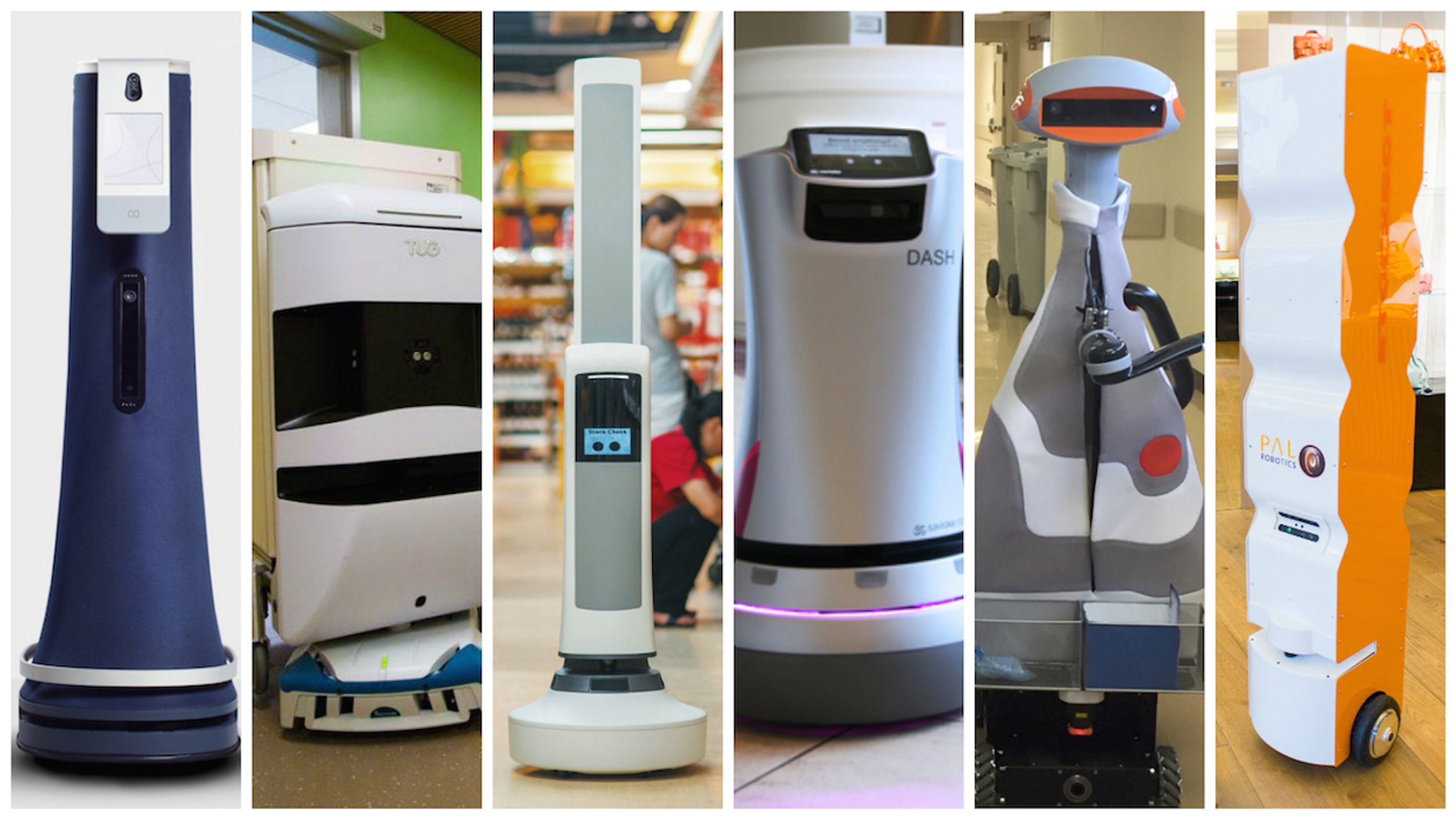 Indoor robots for commercial spaces: Cobalt Robotics, Aethon, Simbe, Savioke, Diligent Droids, and PAL Robotics