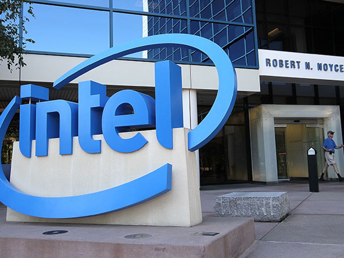 Intel sign. The company is said to be planning a major layoff