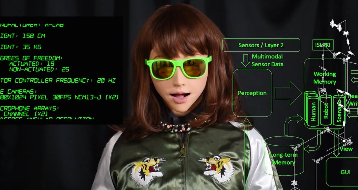Japanese humanoid robot ERICA raps about machine learning