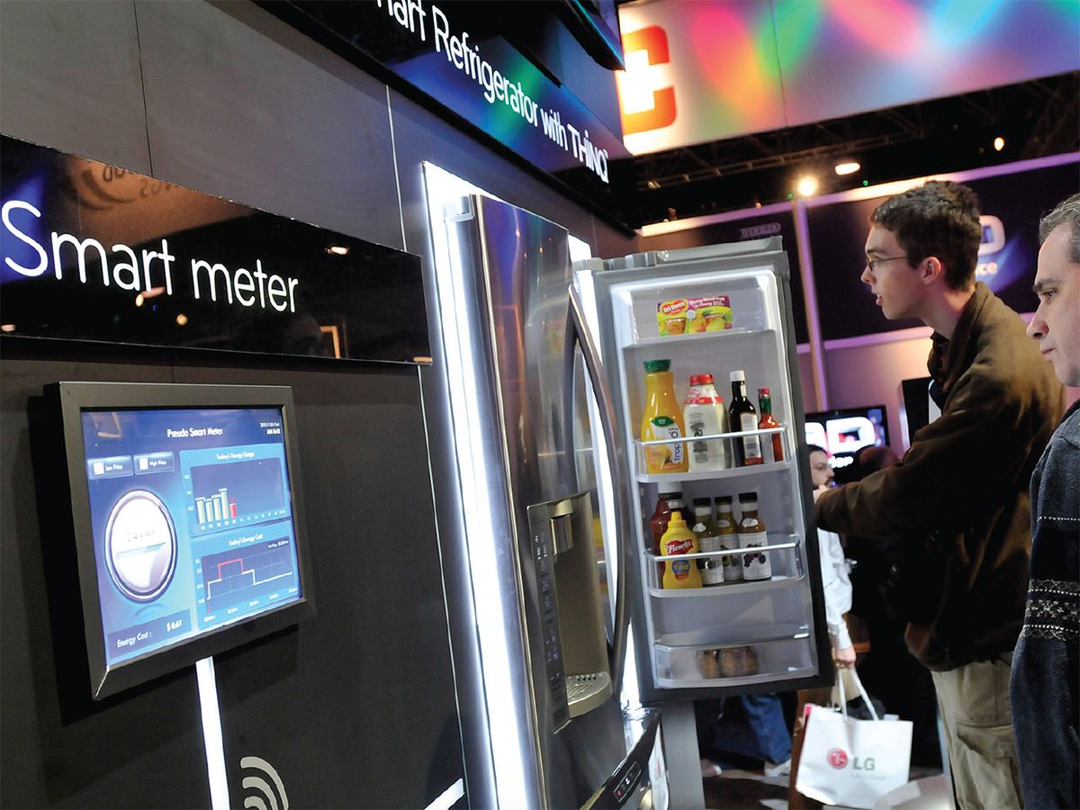 LG's smart refrigerators, shown here at 2011 Consumer Electronics Show.