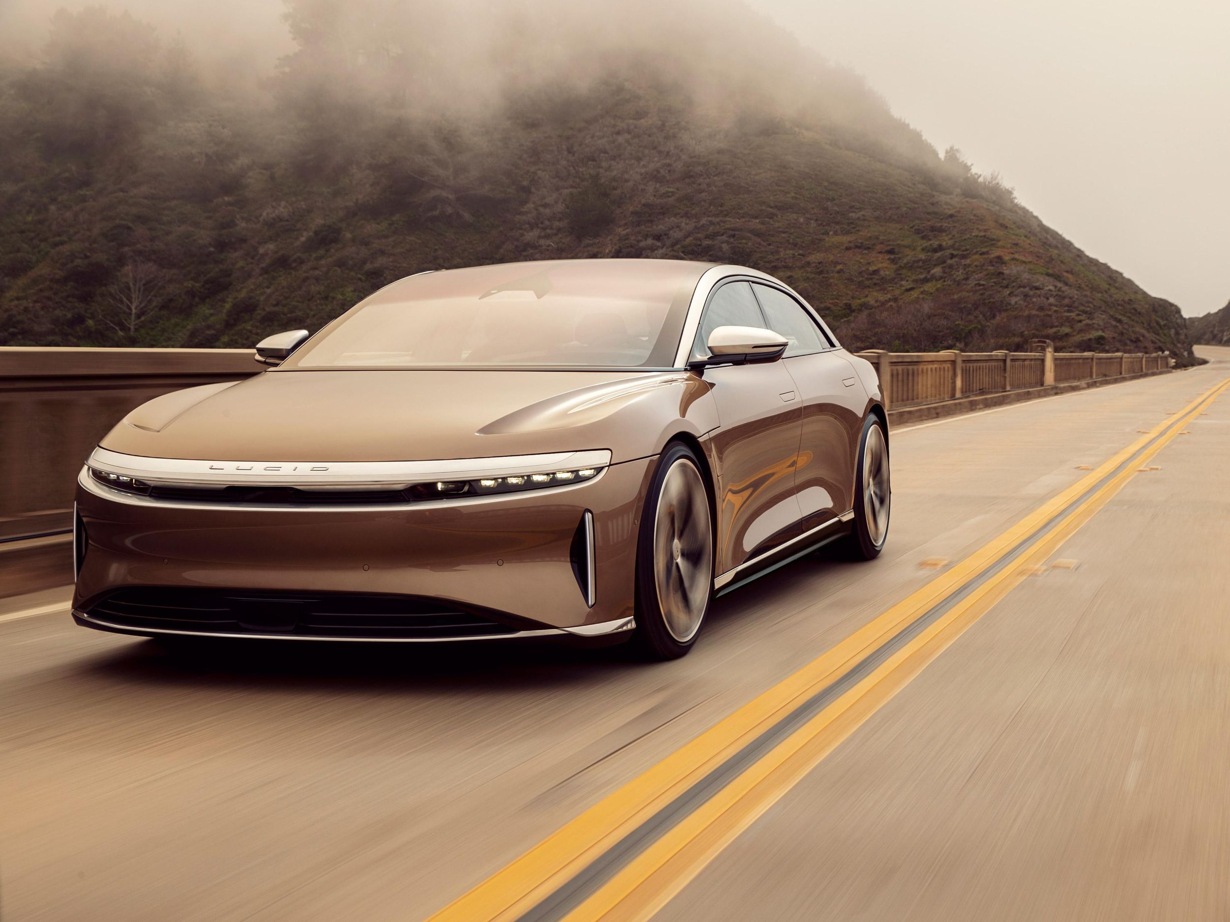 Lucid Air electric vehicle on the road 