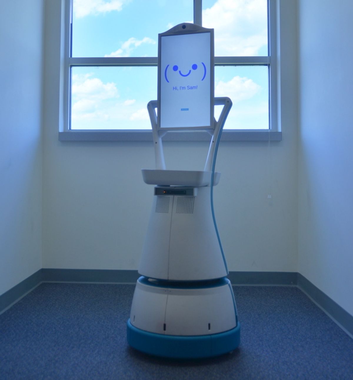 Luvozo's SAM robot is designed to assist staff at senior living facilities