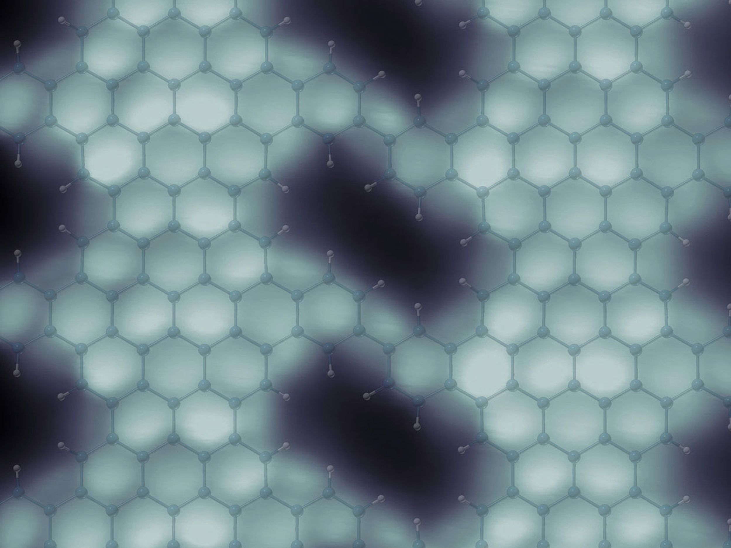 Magnified images revealing the internal structure of nanoporous graphene.