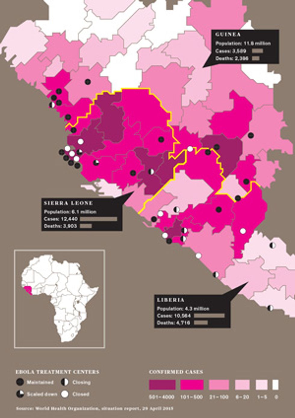 Map of Ebola Hot zones