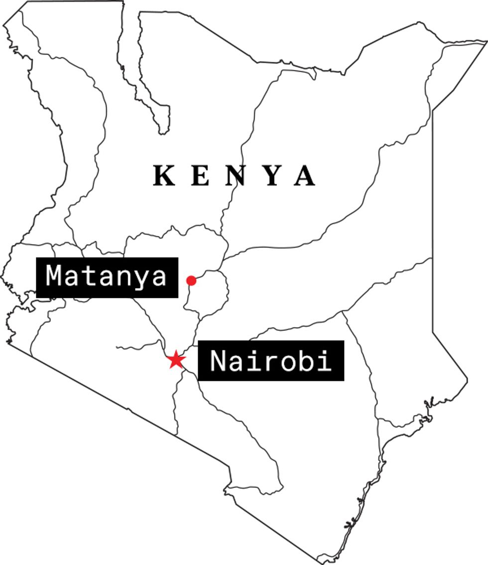 Map of Kenya.