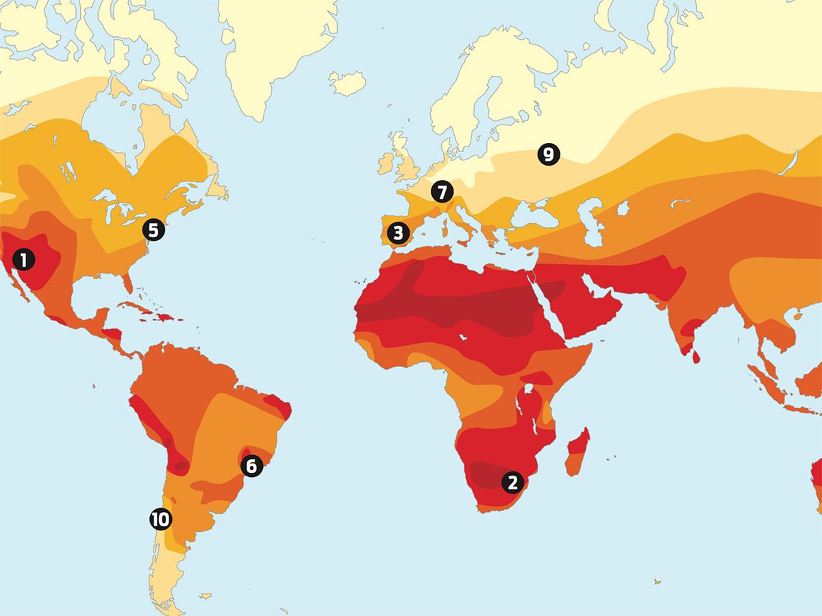 map showing average daily solar radiation