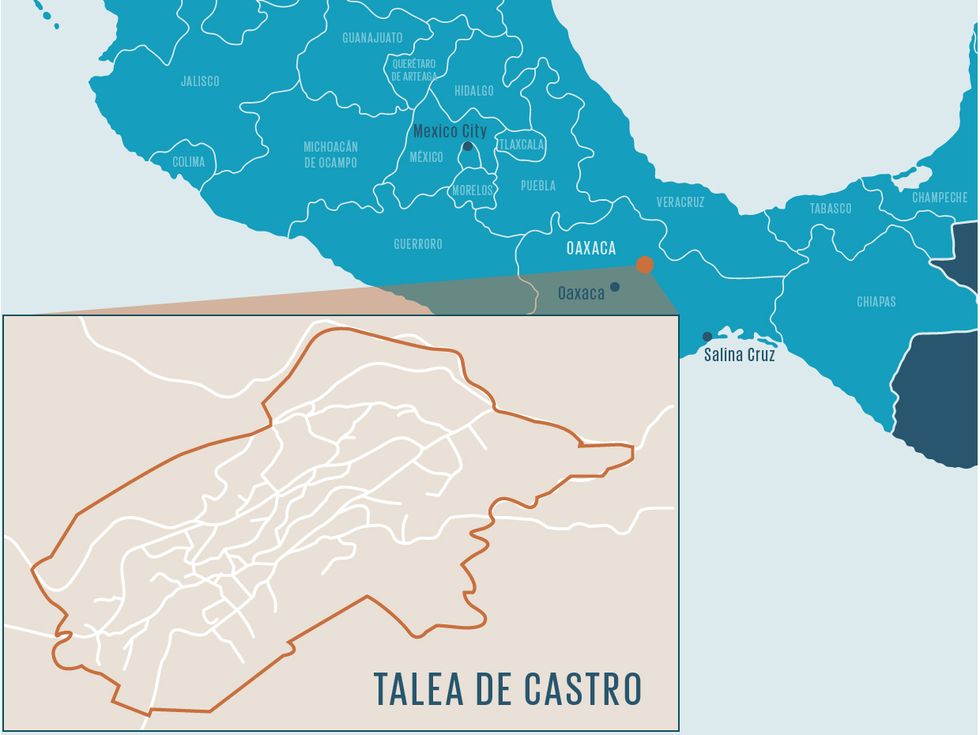 Map showing location of Talea de Castro in Mexico.