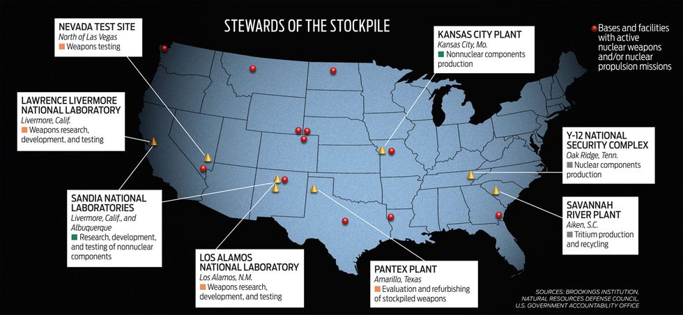 map showing stockpiles in the U.S.
