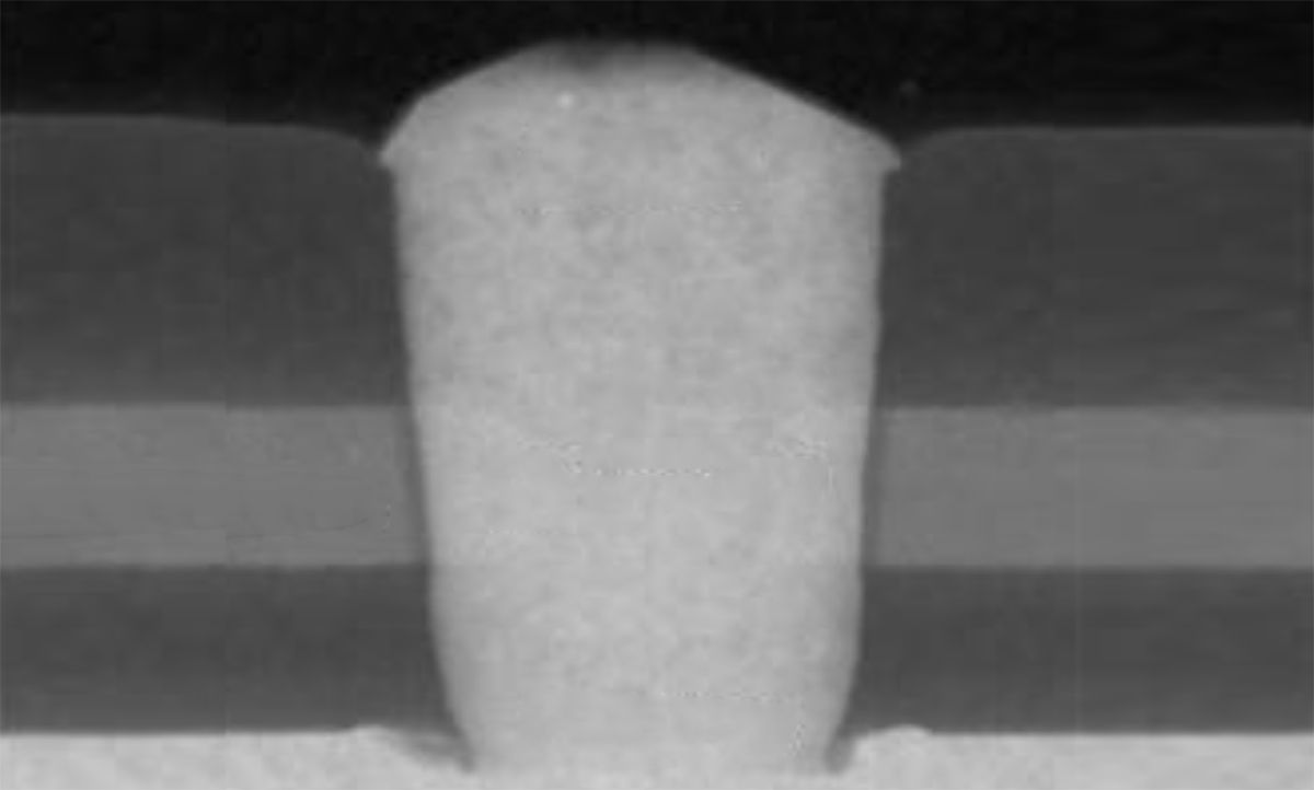 Micrograph of vertical channel transistor