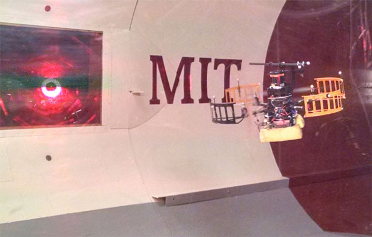 MIT drone inside wind tunnel.