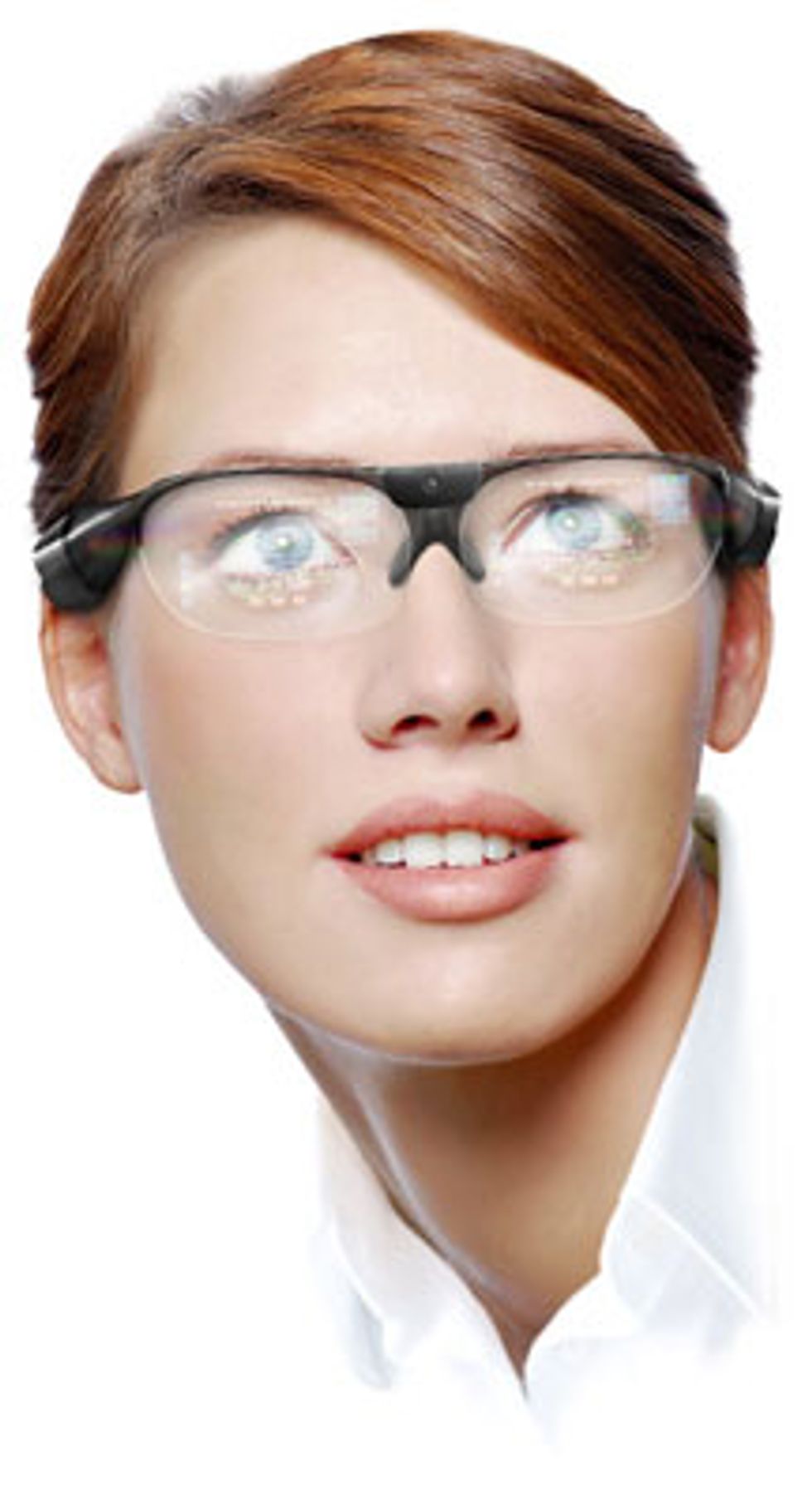 model wearing glasses