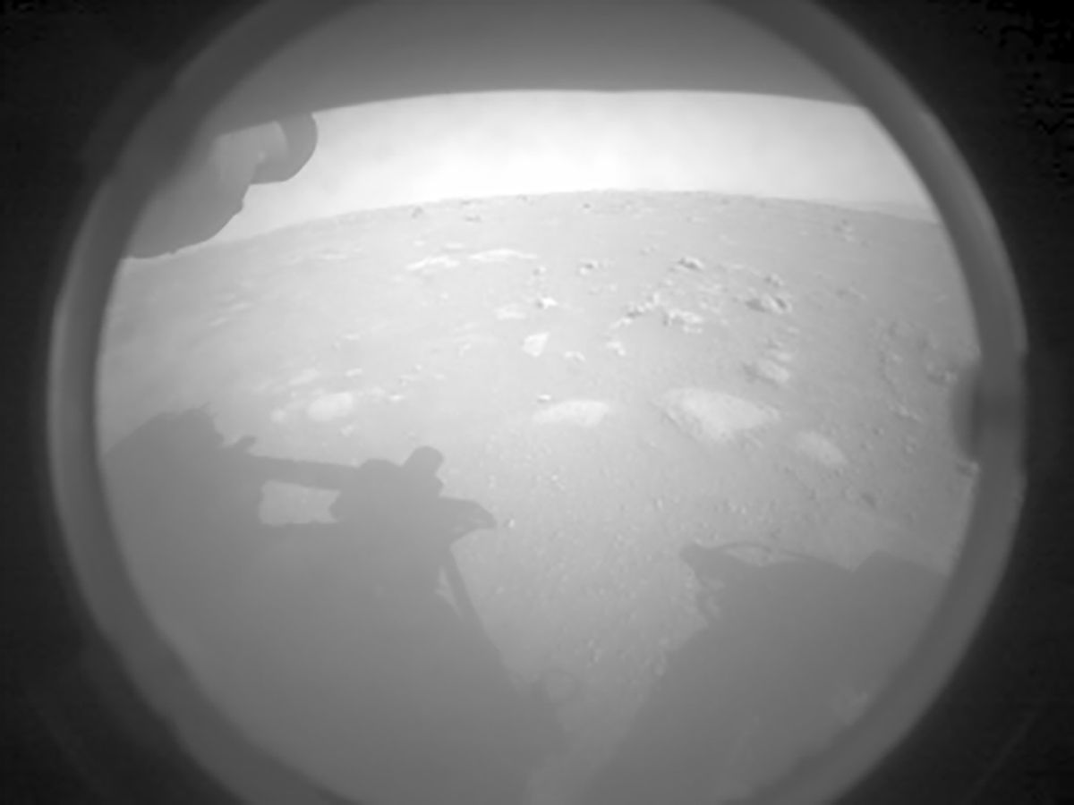 NASA's Mars Perseverance rover acquired this image of the area in front of it using its onboard Front Left Hazard Avoidance Camera A.