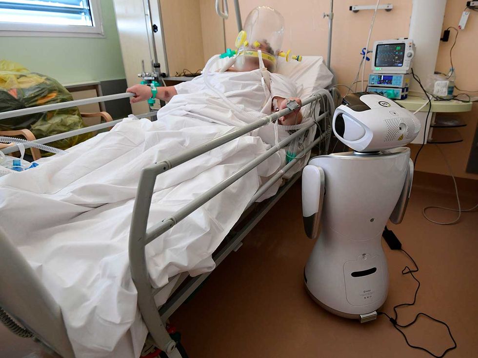 Nurses and doctors at Circolo Hospital in Varese, in northern Italy\u2014the country\u2019s hardest-hit region\u2014use robots as their avatars, enabling them to check on their patients around the clock while minimizing exposure and conserving protective equipment. 