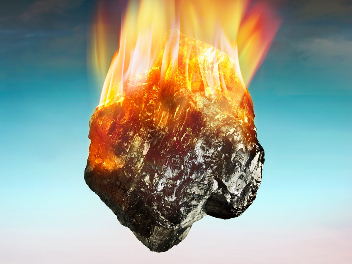 photo illustration of burning coal