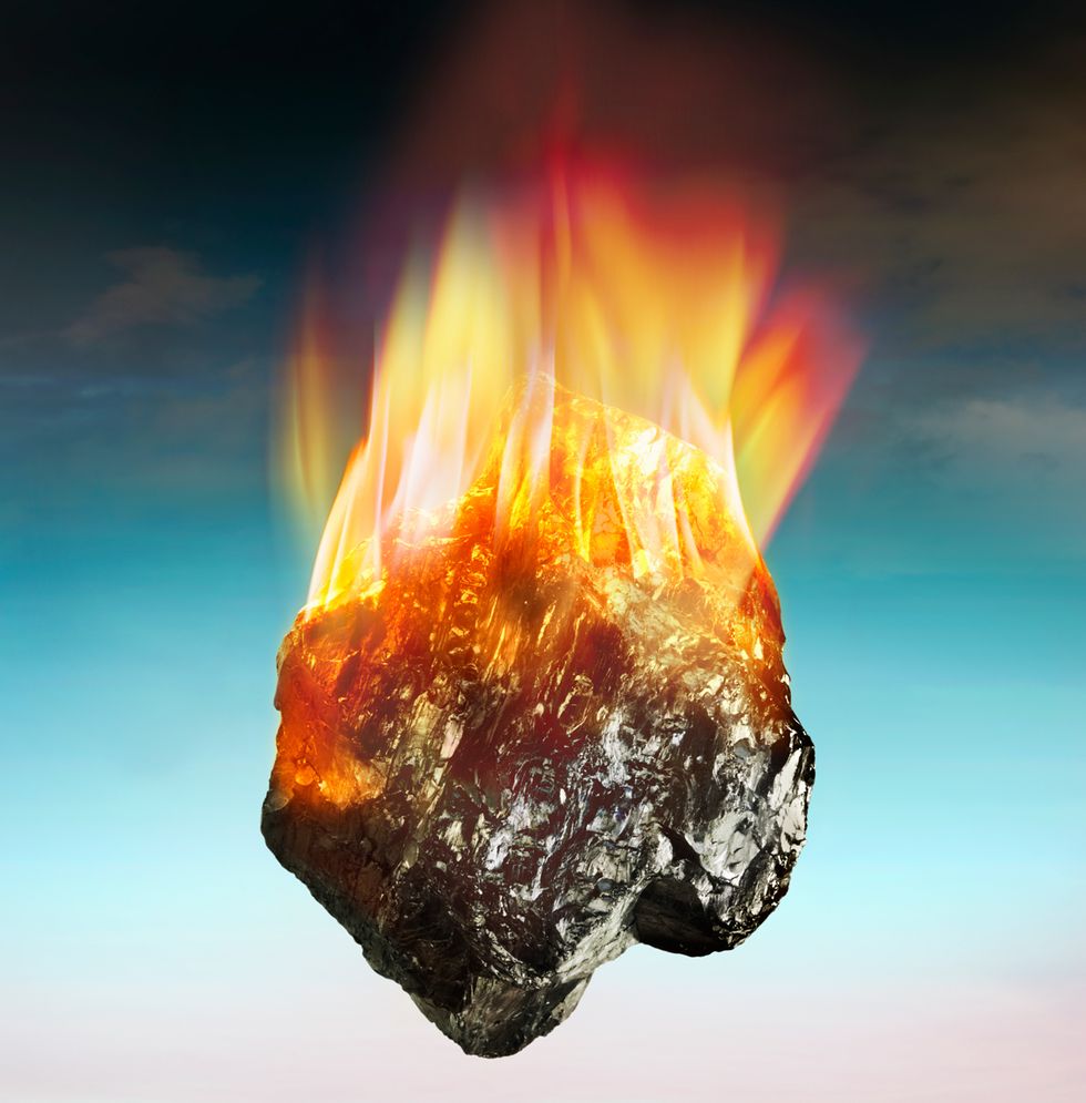 photo illustration of burning coal