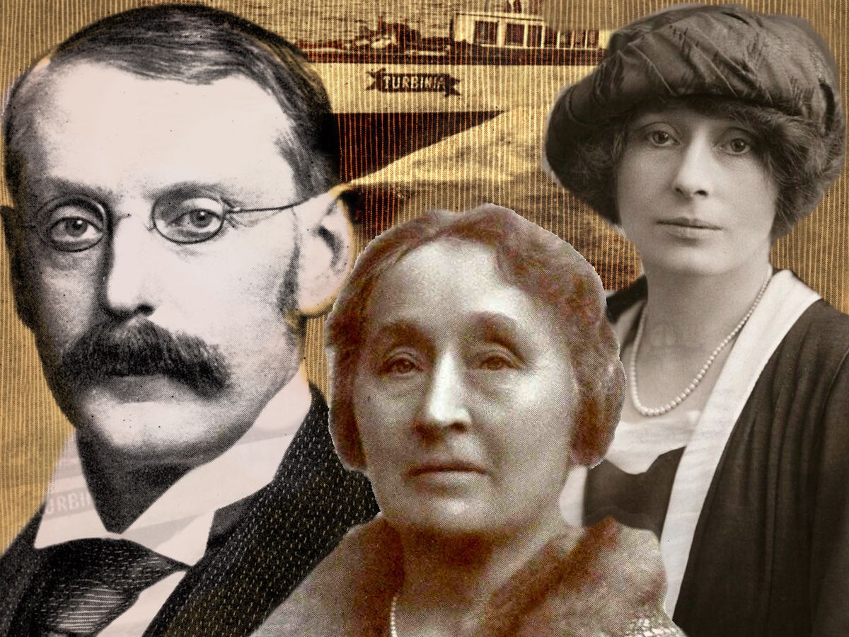Photo-illustration of headshots of Charles Parsons, Katharine Parsons, and Rachel Parsons.