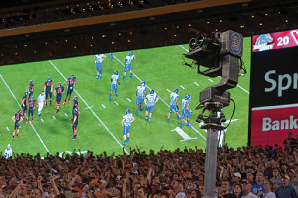 photo of 3-D camera recording a 2010 football game