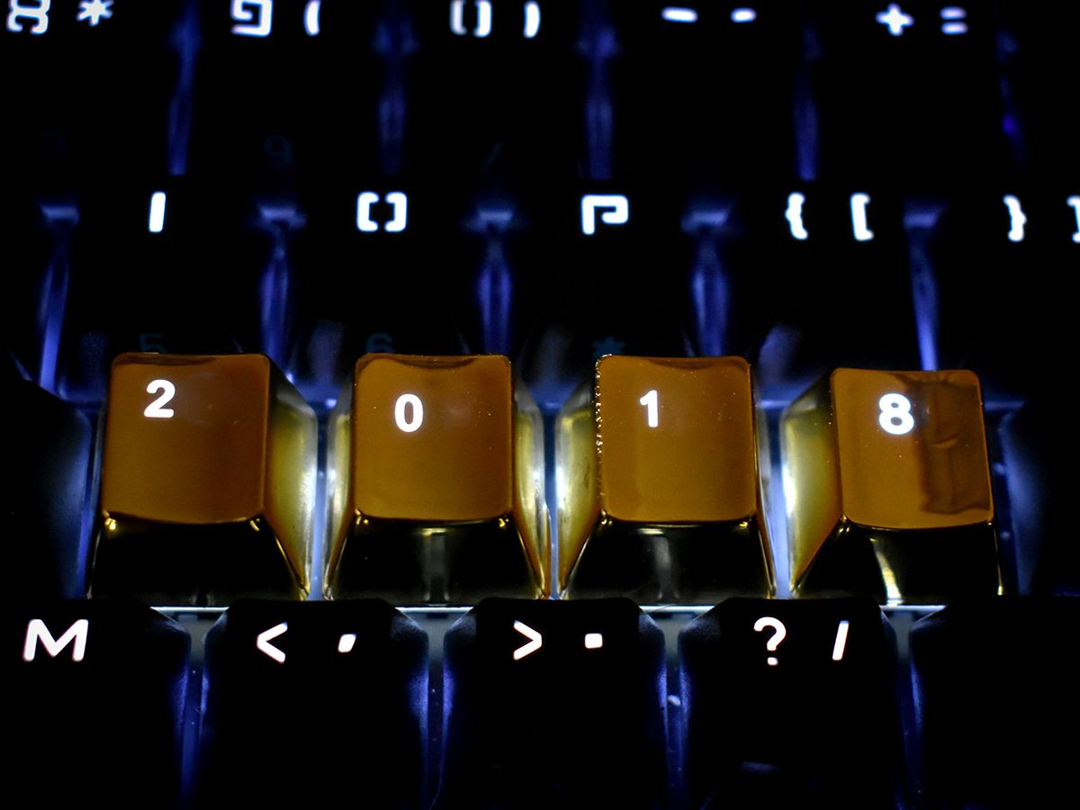 Photo of a keyboard with 2018 on it.