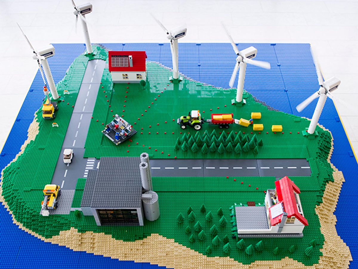 Photo of a Lego model of the Danish island of Bornholm