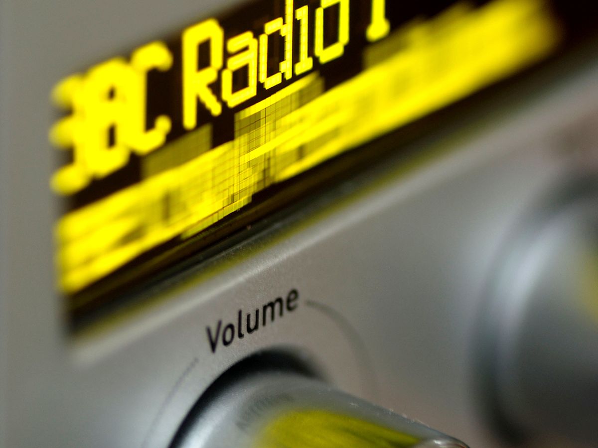 Photo of a radio receiver tuned to BBC Radio 1.