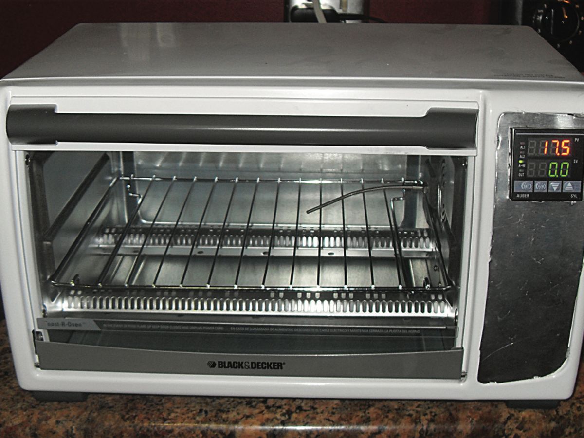 Photo of a toaster oven turned into a reflow oven.