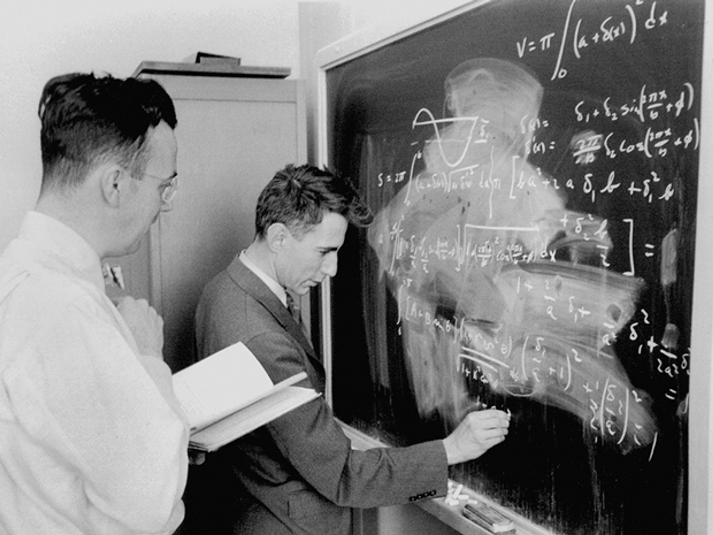 Photo of Claude Shannon at Bell Labs during World War II