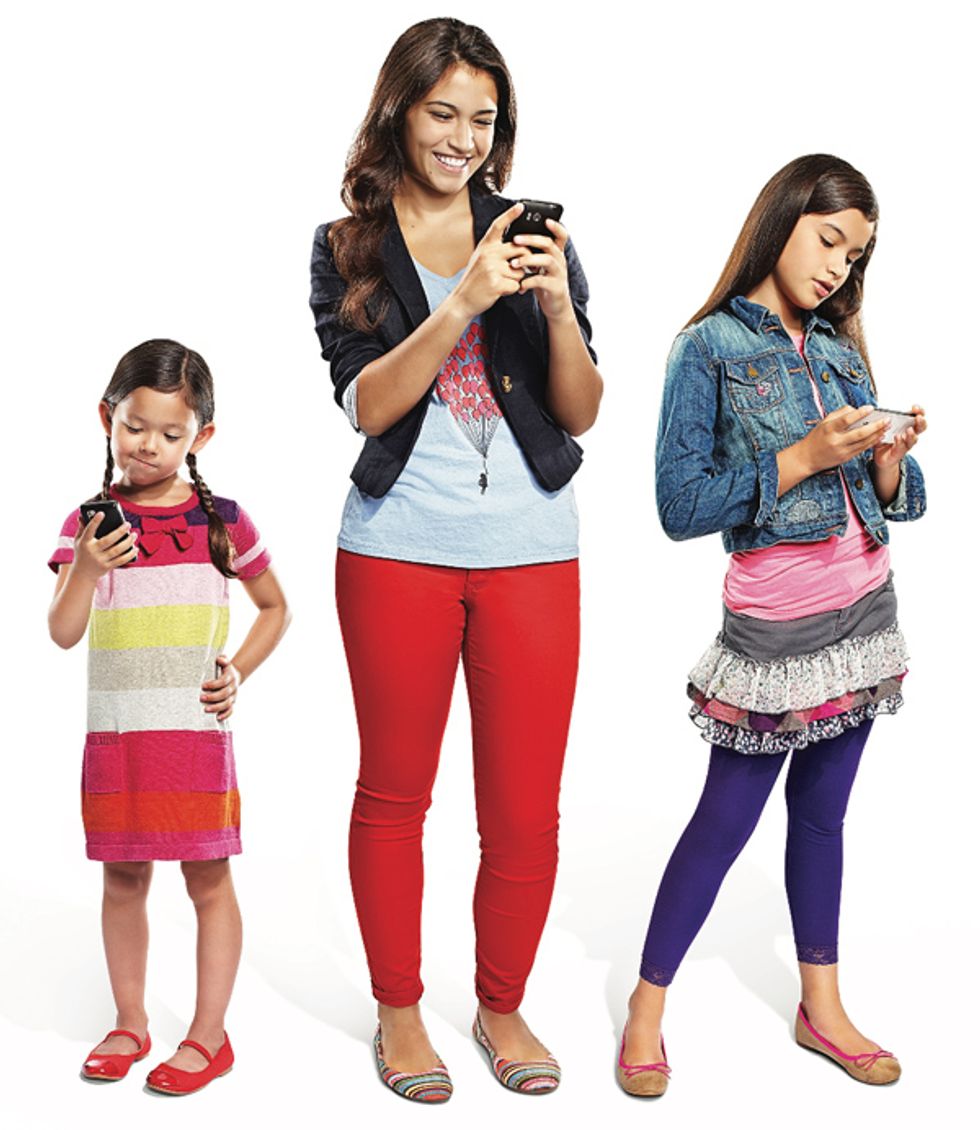 photo of family using smart phones