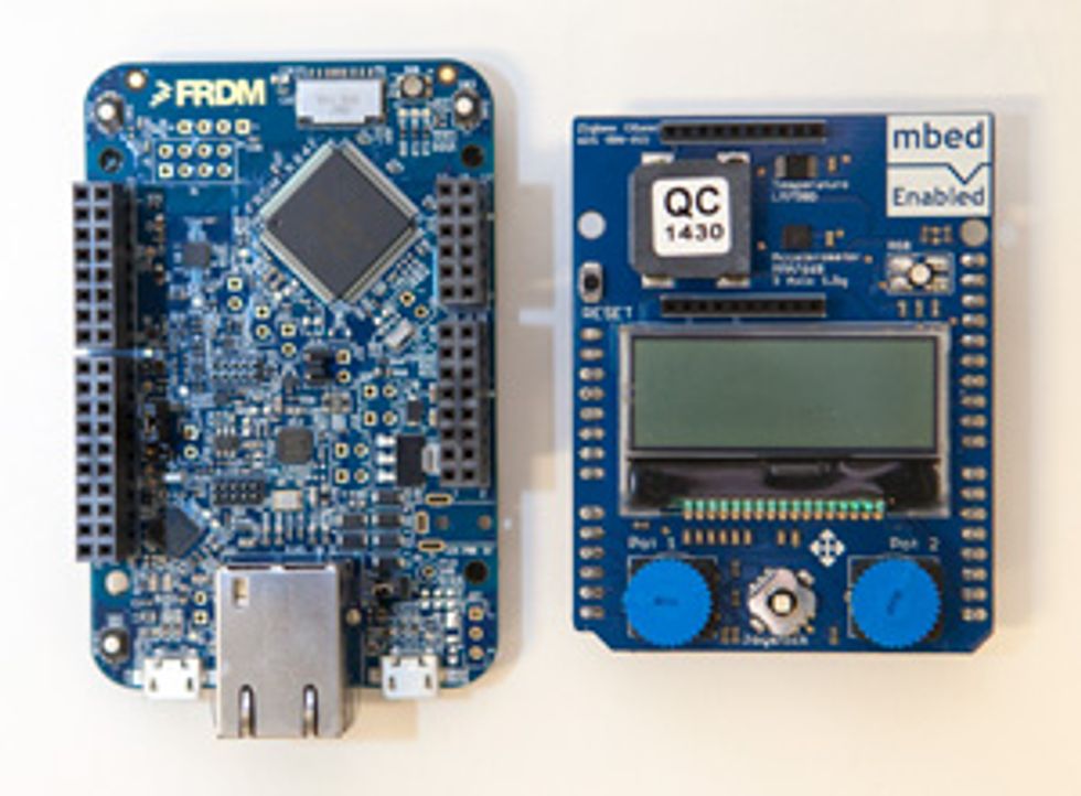 photo of microcontroller and shield