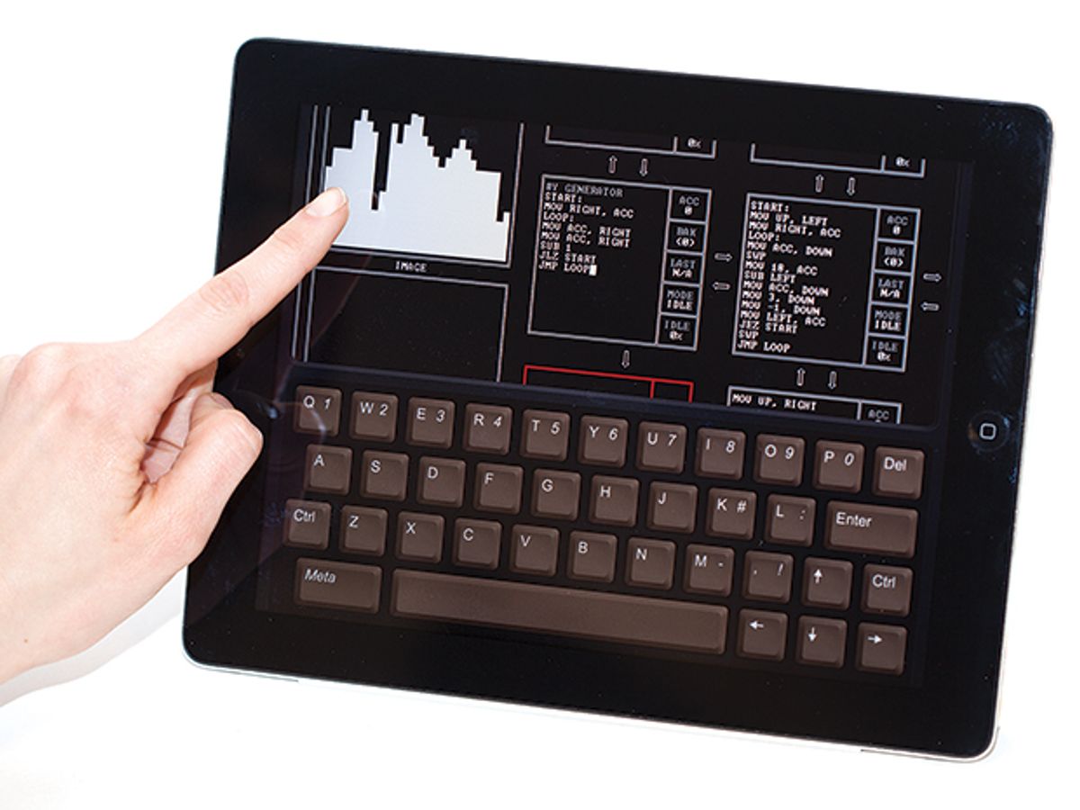 photo of tablet use of Human Resource Machine