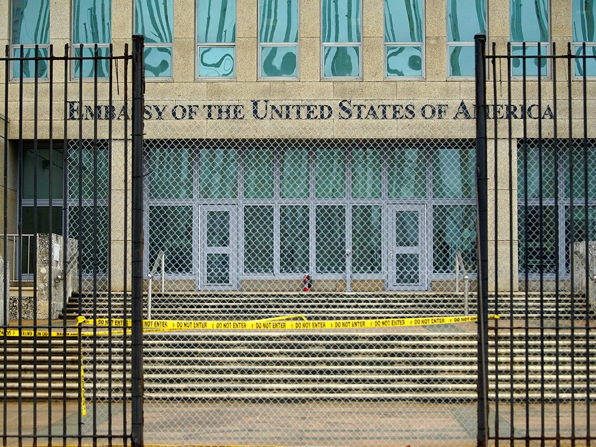 Photo of the closed U.S. embassy in Cuba.