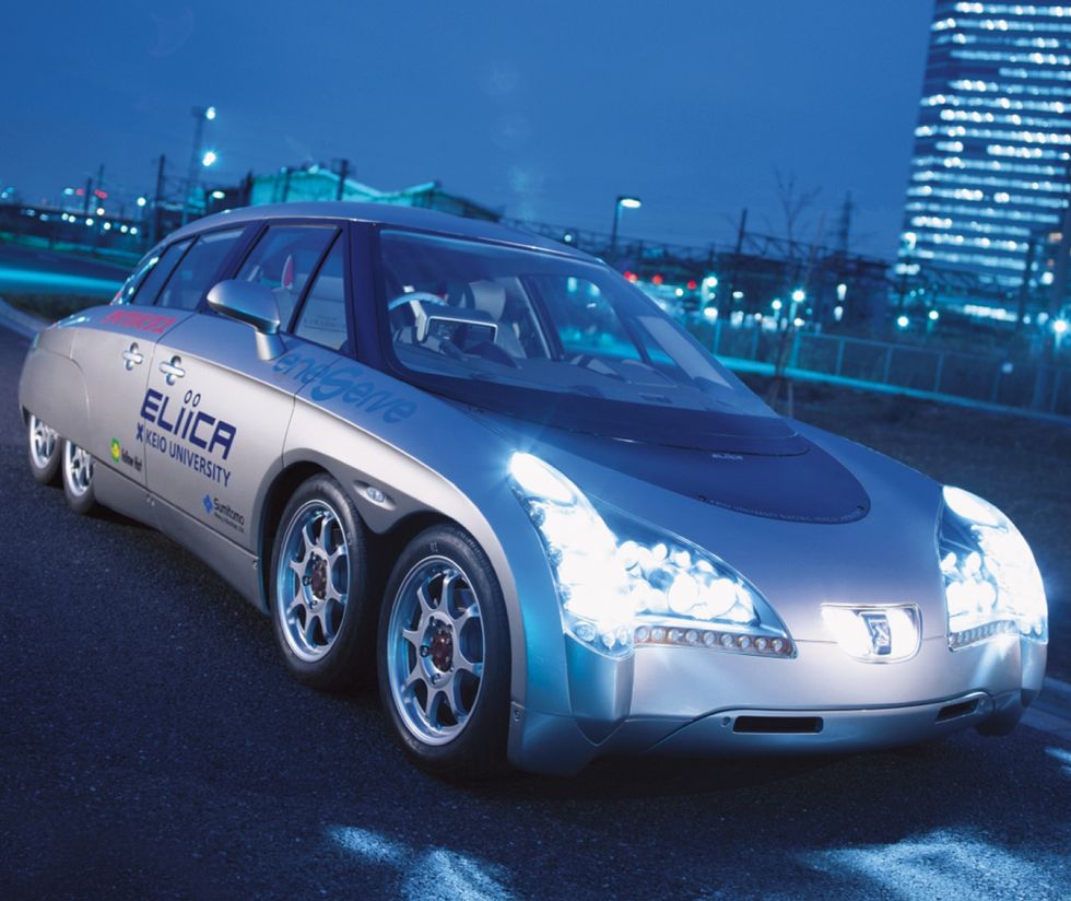 Photo of the Eliica electric car.