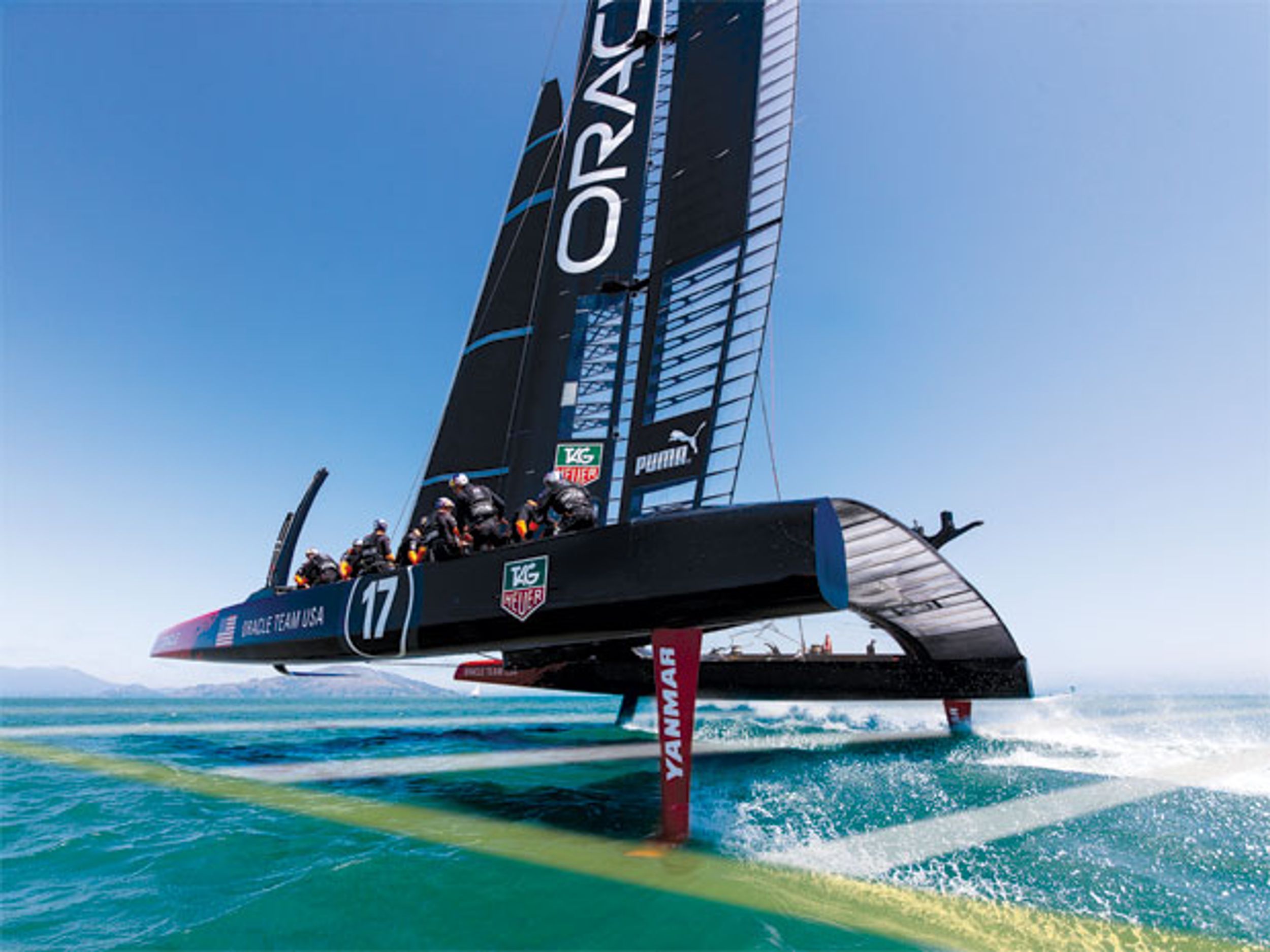 Photo of the Oracle Team USA’s boat.