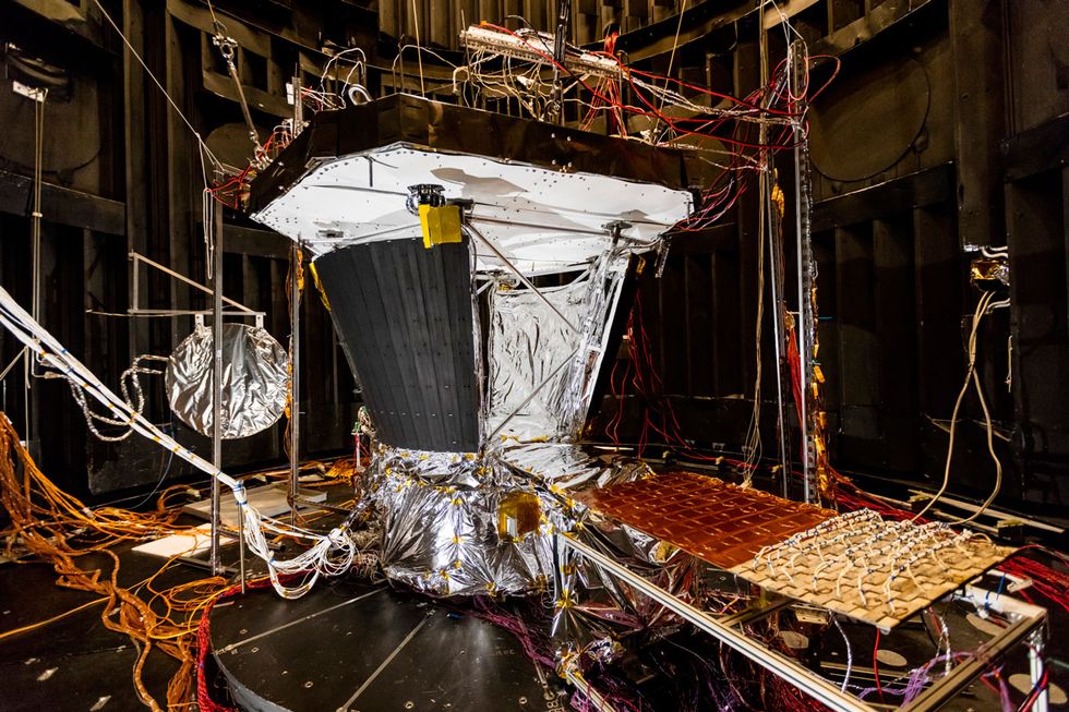 Photo of the solar array cooling system for the Parker Solar Probe spacecraft.