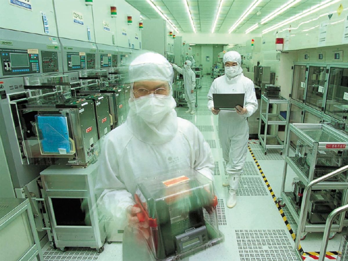 Photo of  the Taiwan Semiconductor Manufacturing Co's newest plant, in the Songjiang suburb of Shanghai, China.