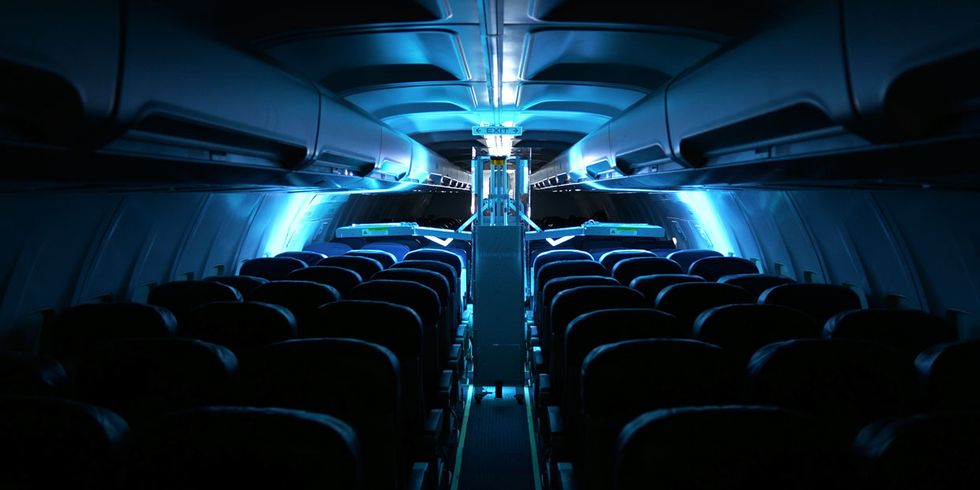 Photo of the UV machine on a plane