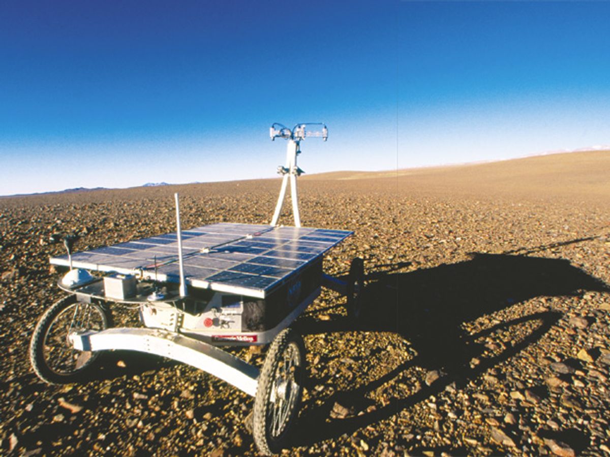 Photo of Zoë, a prototype for a new breed of planetary rover.