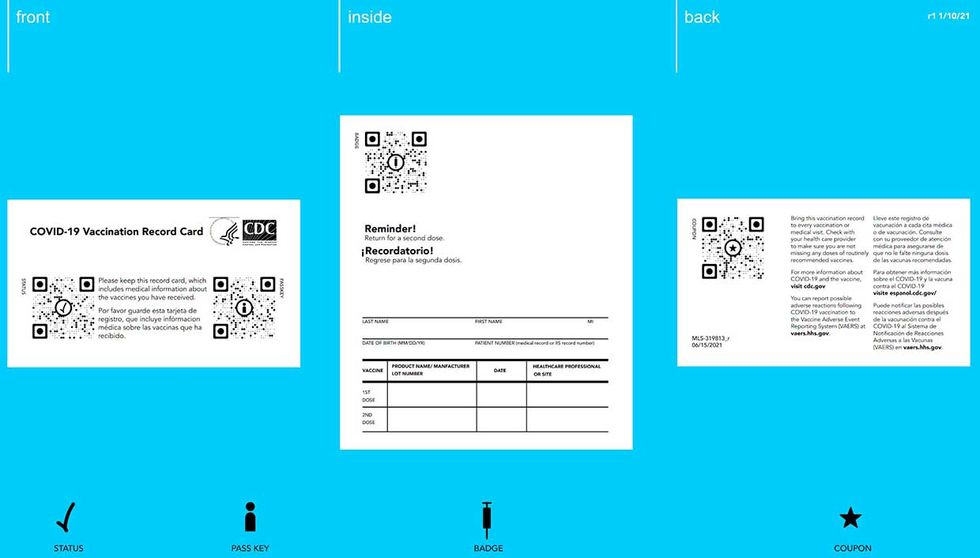 Photograph of the MIT vaccination cards