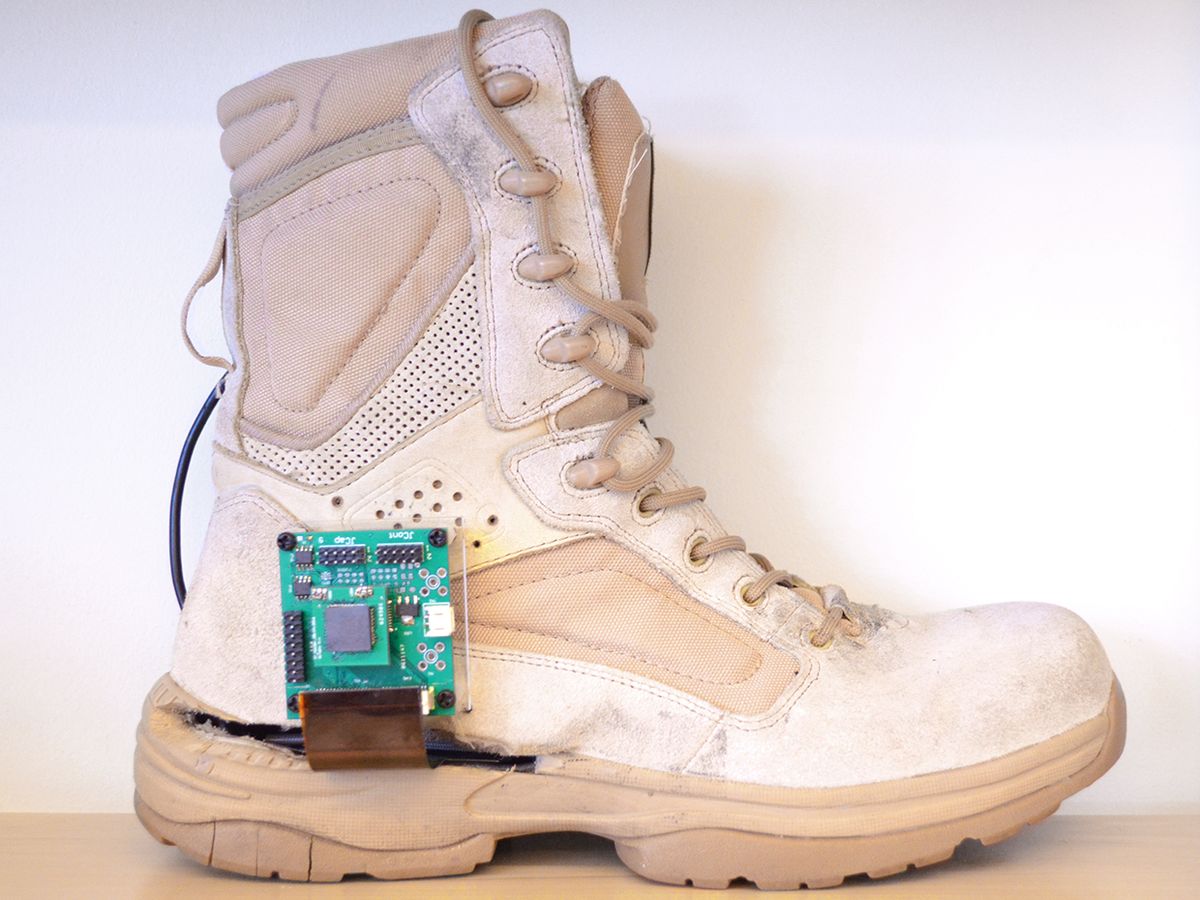 Photograph of the personal GPS boot created at the University of Utah.